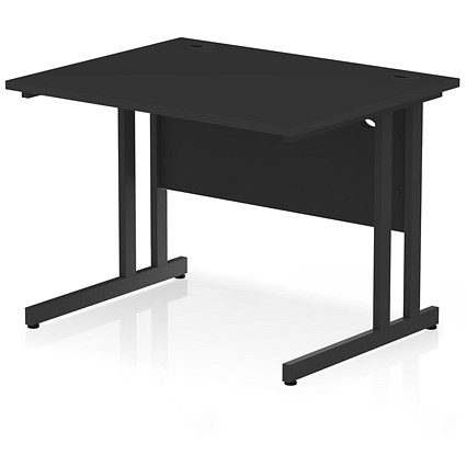 Impulse 1000mm Rectangular Desk, Black Cantilever Leg, Black Impulse 1000mm Rectangular Desk, Black Cantilever Leg, Black