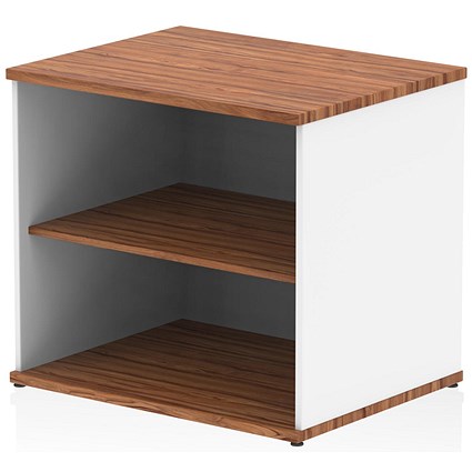 Impulse Two-Tone Desk High Bookcase, 1 Shelf, Walnut and White Impulse Two-Tone Desk High Bookcase, 1 Shelf, Walnut and White