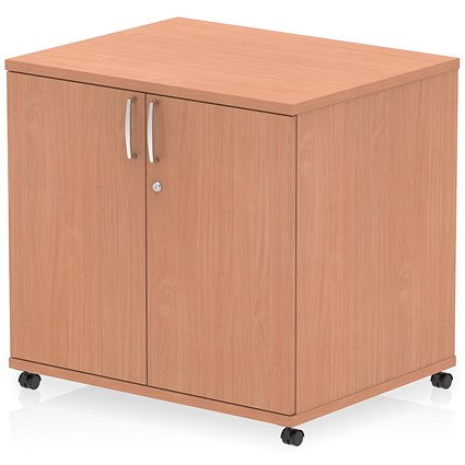 Impulse 600mm Deep Desk High Mobile Cupboard, Beech