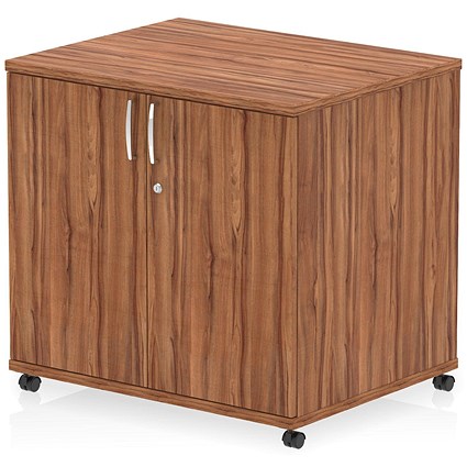 Impulse 600mm Deep Desk High Mobile Cupboard, Walnut