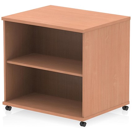 Impulse 600mm Deep Desk High Mobile Bookcase, Beech