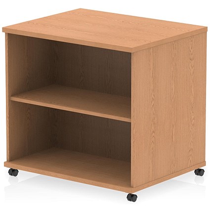 Impulse 600mm Deep Desk High Mobile Bookcase, Oak