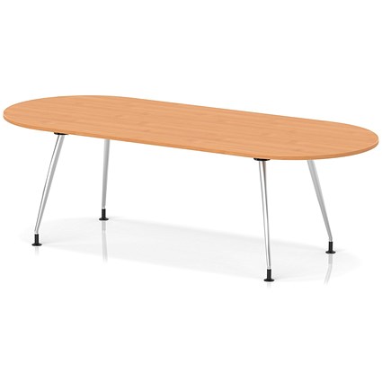 Impulse 2400mm Boardroom Table With Silver Leg Frame Beech Top