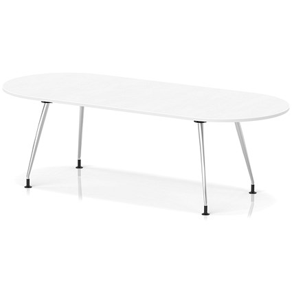 Impulse 2400mm Boardroom Table With Silver Leg Frame White Top