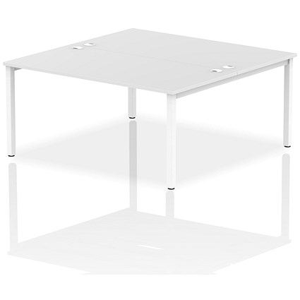 Impulse Bench B2B 2 Person 1600 White Frame Office Bench Desk White