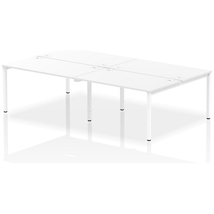 Impulse Bench B2B 4 Person 1400 White Frame Office Bench Desk White
