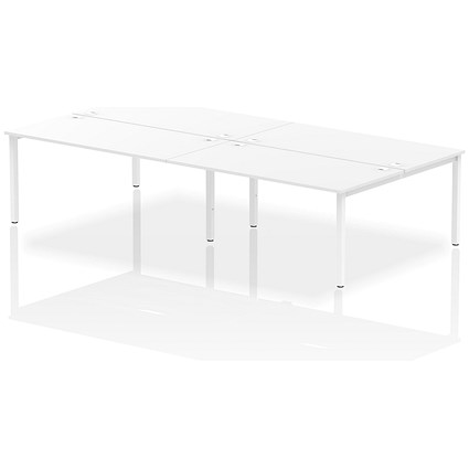 Impulse Bench B2B 4 Person 1600 White Frame Office Bench Desk White