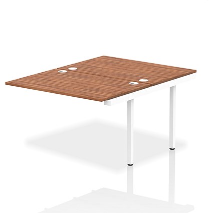 Impulse Bench B2B Ext Kit 1200 White Frame Office Bench Desk Walnut