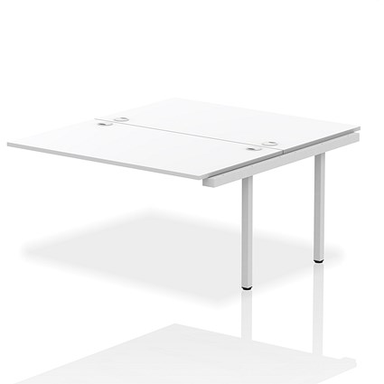 Impulse Bench B2B Ext Kit 1400 Silver Frame Office Bench Desk White Impulse Bench B2B Ext Kit 1400 Silver Frame Office Bench Desk White