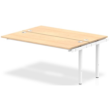Impulse Bench B2B Ext Kit 1600 White Frame Office Bench Desk Maple