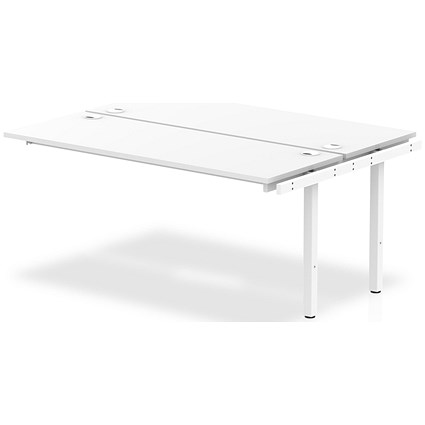 Impulse 2 Person Bench Desk Extension, Back to Back, 2 x 1600mm (800mm Deep), White Frame, White