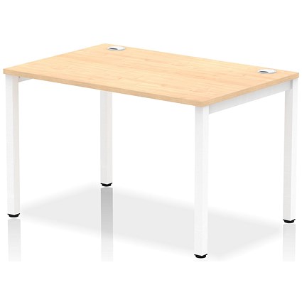 Impulse Bench Single Row 1200 White Frame Office Bench Desk Maple