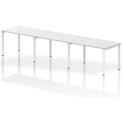Impulse Bench Single Row 3 Person 1200 White Frame Office Bench Desk White