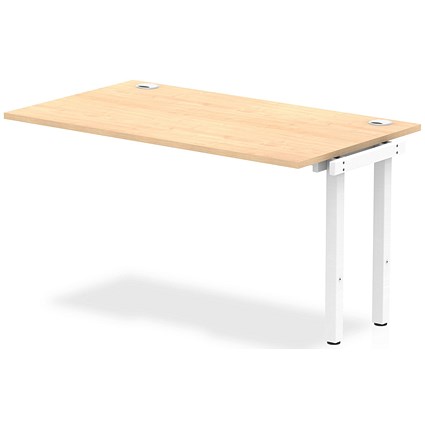 Impulse Bench Single Row Ext Kit 1400 White Frame Office Bench Desk Maple