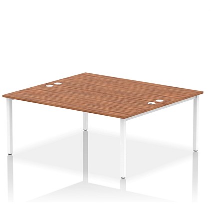 Impulse Bench B2B 2 Person 1800 White Frame Office Bench Desk Walnut