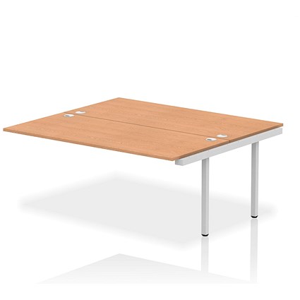 Impulse Bench B2B Ext Kit 1800 Silver Frame Office Bench Desk Oak