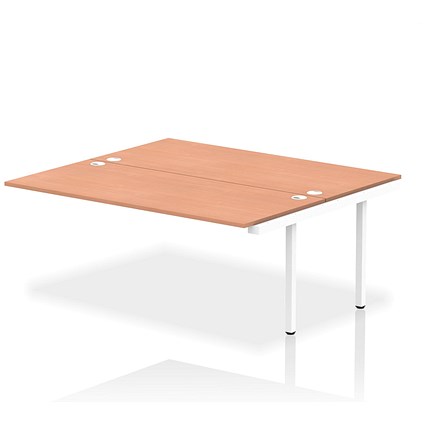 Impulse Bench B2B Ext Kit 1800 White Frame Office Bench Desk Beech