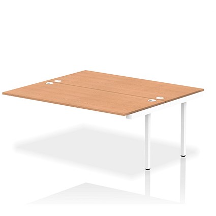 Impulse Bench B2B Ext Kit 1800 White Frame Office Bench Desk Oak