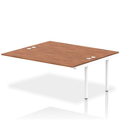 Impulse Bench B2B Ext Kit 1800 White Frame Office Bench Desk Walnut