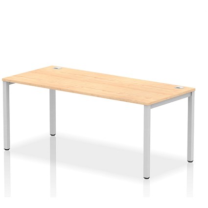 Impulse Bench Single Row 1800 Silver Frame Office Bench Desk Maple