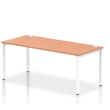 Impulse Bench Single Row 1800 White Frame Office Bench Desk Beech