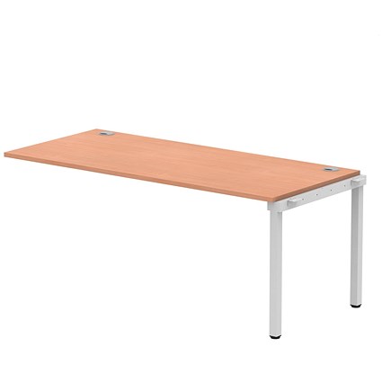 Impulse Bench Single Row Ext Kit 1800 Silver Frame Office Bench Desk Beech