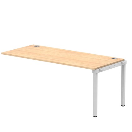 Impulse Bench Single Row Ext Kit 1800 Silver Frame Office Bench Desk Maple
