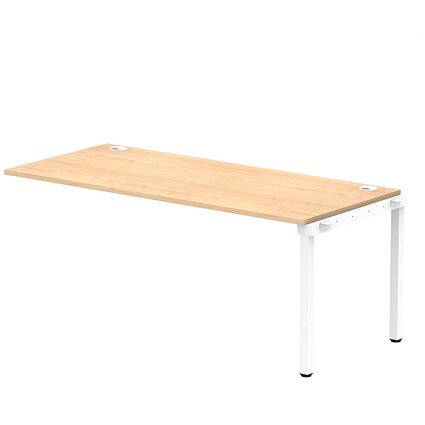Impulse Bench Single Row Ext Kit 1800 White Frame Office Bench Desk Maple