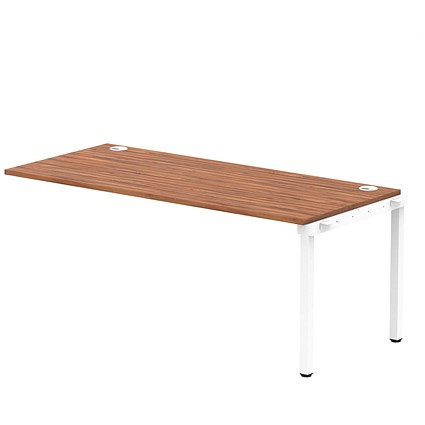 Impulse Bench Single Row Ext Kit 1800 White Frame Office Bench Desk Walnut