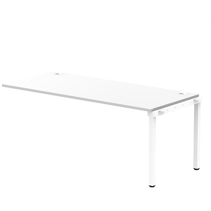 Impulse Bench Single Row Ext Kit 1800 White Frame Office Bench Desk White