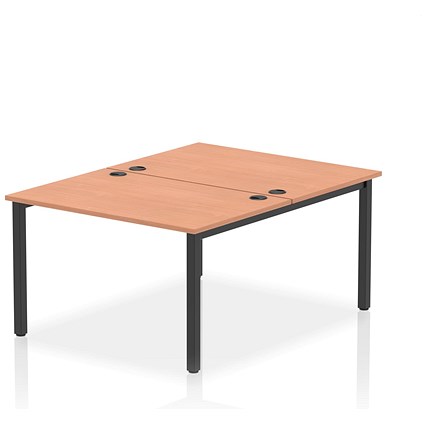 Impulse Bench B2B 2 Person 1200 Black Frame Office Bench Desk Beech