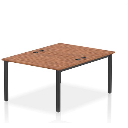 Impulse Bench B2B 2 Person 1200 Black Frame Office Bench Desk Walnut