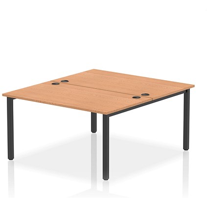 Impulse Bench B2B 2 Person 1400 Black Frame Office Bench Desk Oak