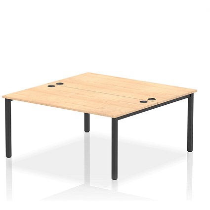 Impulse Bench B2B 2 Person 1600 Black Frame Office Bench Desk Maple