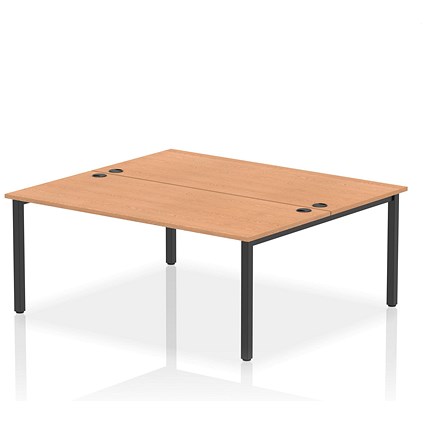 Impulse Bench B2B 2 Person 1800 Black Frame Office Bench Desk Oak