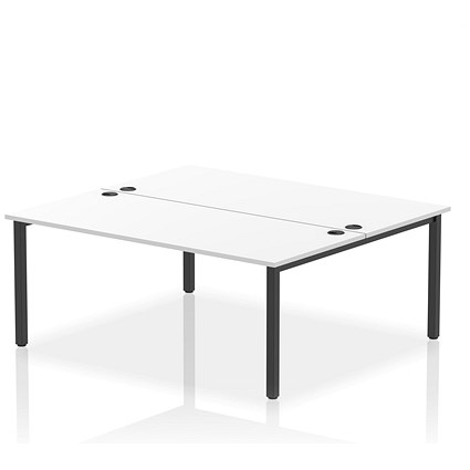 Impulse Bench B2B 2 Person 1800 Black Frame Office Bench Desk White