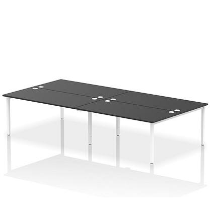 Impulse Bench B2B 4 Person 1600 White Frame Office Bench Desk Black