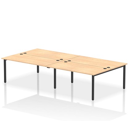 Impulse Bench B2B 4 Person 1600 Black Frame Office Bench Desk Maple