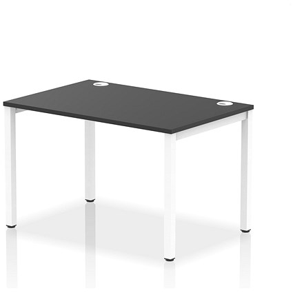 Impulse Bench Single Row 1200 White Frame Office Bench Desk Black