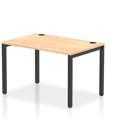 Impulse Bench Single Row 1200 Black Frame Office Bench Desk Maple