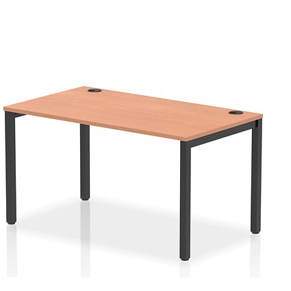 Impulse Bench Single Row 1400 Black Frame Office Bench Desk Beech