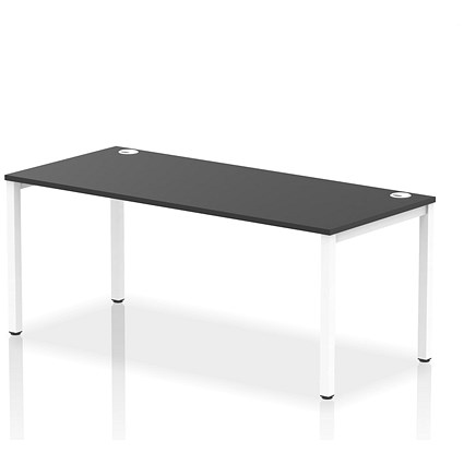 Impulse Bench Single Row 1800 White Frame Office Bench Desk Black