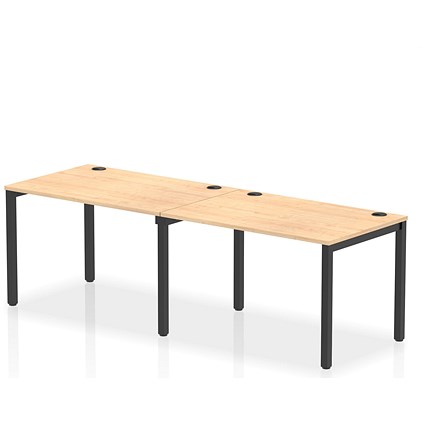 Impulse Bench Single Row 2 Person 1200 Black Frame Office Bench Desk Maple