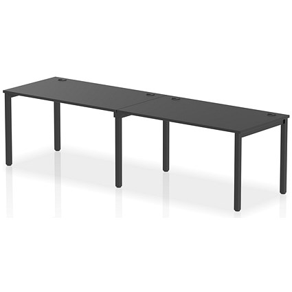 Impulse Bench Single Row 2 Person 1400 Black Frame Office Bench Desk Black