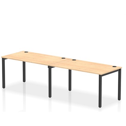 Impulse Bench Single Row 2 Person 1400 Black Frame Office Bench Desk Maple