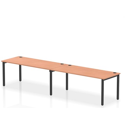 Impulse Bench Single Row 2 Person 1800 Black Frame Office Bench Desk Beech