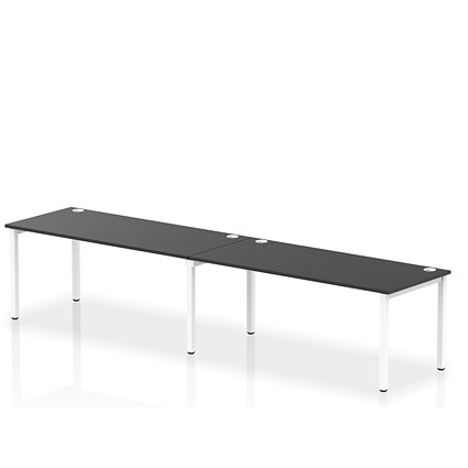 Impulse Bench Single Row 2 Person 1800 White Frame Office Bench Desk Black