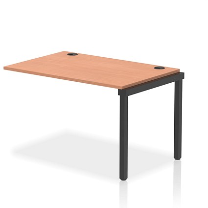 Impulse Bench Single Row Ext Kit 1200 Black Frame Office Bench Desk Beech