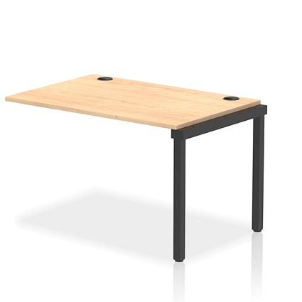 Impulse Bench Single Row Ext Kit 1200 Black Frame Office Bench Desk Maple