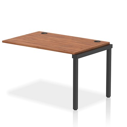 Impulse Bench Single Row Ext Kit 1200 Black Frame Office Bench Desk Walnut